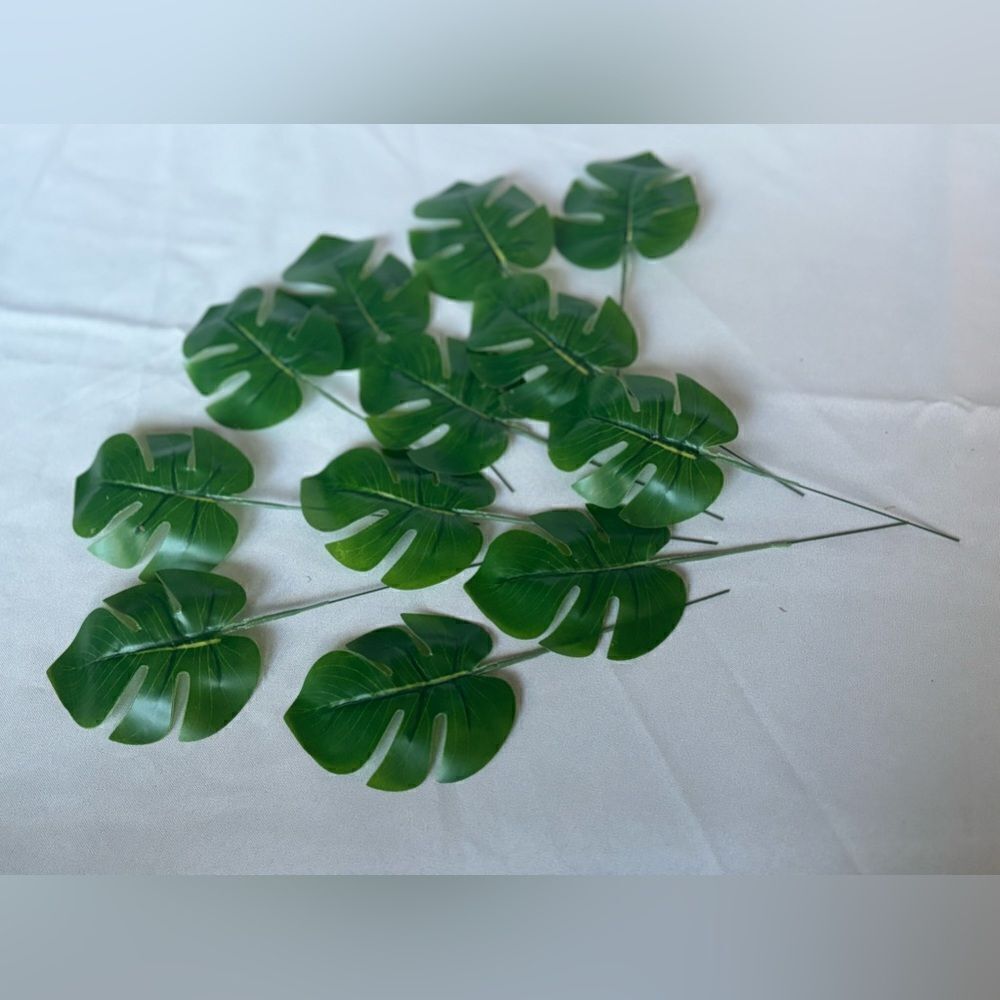 12 Faux Floral Leaves for Decor Approximately 8” long EPC